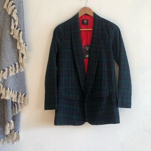 Green Plaid Working Gal Blazer